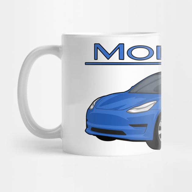 Model 3 Car electric vehicle blue by creative.z